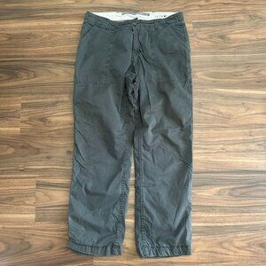 Y2k J Crew Mens Cargo Pants Sz (35x30) Flannel Lined Gray Insulated